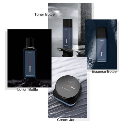 Luxus-100ml Plastikflasche des Quadrat-PETG blaue behälter-Lotions-Pumpflasche Skincare Verpacken