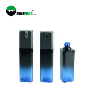Luxus-100ml Plastikflasche des Quadrat-PETG blaue behälter-Lotions-Pumpflasche Skincare Verpacken