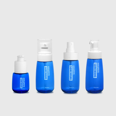 Blaue kosmetische Flasche 30ml 60ml 80ml PETG