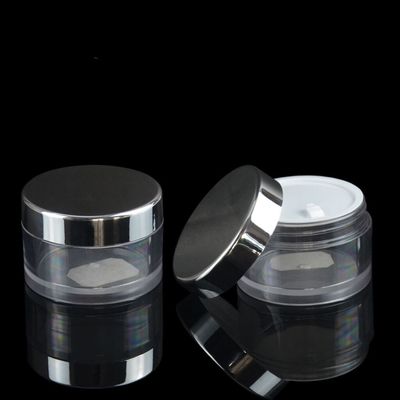 Kundengebundene Kosmetik 30ml 50ml PETG sahnen leeres Glas mit galvanisiertem Deckel