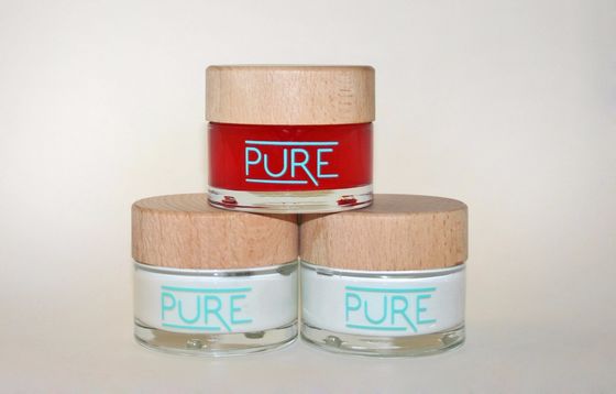 Kundengebundene Kosmetik 30ml 50ml PETG sahnen leeres Glas mit galvanisiertem Deckel