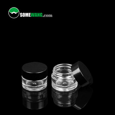starkes Wand 8ml klares rundes HAUSTIER kosmetisches Plastikglas, das schwarzen Deckel für Augen-Creme verpackt