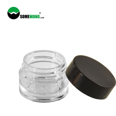 starkes Wand 8ml klares rundes HAUSTIER kosmetisches Plastikglas, das schwarzen Deckel für Augen-Creme verpackt