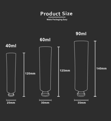 Kunststoffrohr 40ml 60ml 90ml ABL mit Überwurfmutter für Zahnpasta-Lichtschutz-Creme