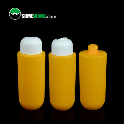 Kundengebundenes Farbe-HDPE kosmetisches 300ml 400ml Lotions-Verpacken der flachen Schulter-Rundboden-Flaschen-